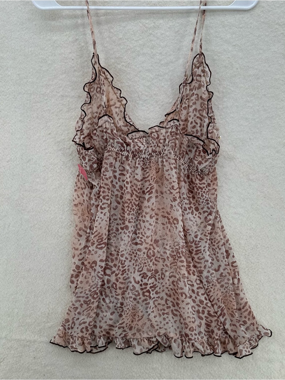 SOLD Fairy Coquette Y2K Deadstock Enchanted Leopard Print Ruffle Cami/Lingerie - Picture 5 of 7